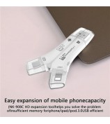 NK908C HD 4-in-1 Ip / USB-C 3.0 / USB-A 3.0 / Micro Charging Adapter SD / TF Card Reader - White