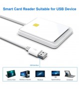 CR317 USB 2.0 Smart Card Reader Support SIM CAC ID Bank Card for Mac Windows - White