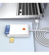CR317 USB 2.0 Smart Card Reader Support SIM CAC ID Bank Card for Mac Windows - White