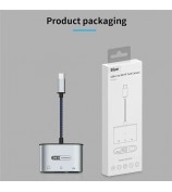MH372 Type-C Card Reader TF Slot + SD Slot + USB3.0 Port Aluminum Alloy Adapter - Blue