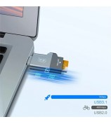 KAWAU C356 Type-C MicroSD TF Card Reader with USB 3.0 Super Speed Technology