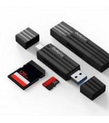 LENOVO Thinkplus TC101 2-In-1 Design USB 3.0+Type C Portable Card Reader for SD TF MicroSD Compatible with Computer / Laptop PC / Smart Phone / Tablet