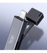 KAWAU C350TL iP+USB3.0+Type-C Card Reader Adapter Support SD / TF Card Aluminum Alloy Cellphone OTG Card Reader