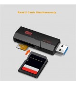 KAWAU C307DUO 2-In-1 USB 3.0 to Memory Card Reader USB Adapter for SD / SDHC / SDXC / TF Cards