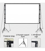 16:9 84-inch Folded HD Projector Screen Outdoor High Resolution Projection Screen Cloth with Portable Bracket