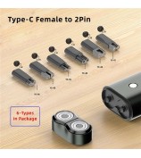 6Pcs / Set UC-150 5V Type-C Female to 2 Pin Adapter Kit Charger Adapter for Electric Hair Clipper Shavers