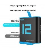 TELESIN GP-BTR-901 1750mAh Li-Ion Battery Replacement for GoPro Hero 12 / 11 / 10 / 9 Sports Camera