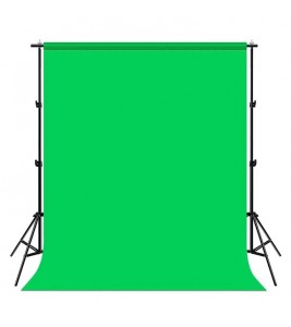 Portable 3x2M Green Screen Backdrop with Stand Kit for Photography Video Streaming Chroma Key