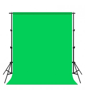 Portable 3x2M Green Screen Backdrop with Stand Kit for Photography Video Streaming Chroma Key