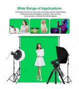 Portable 3x2M Green Screen Backdrop with Stand Kit for Photography Video Streaming Chroma Key