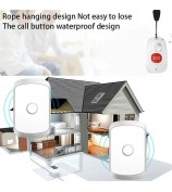 C20 Smart Home Wireless Pager Doorbell Old Man Emergency Alarm 80m Remote Waterproof Wireless Chime Bell EU Plug - Silver