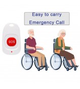 CTW07 EU Plug Wireless Elderly Emergency Alert Bell System with 5 SOS Call Buttons and 1 Digital Screen Receiver - White