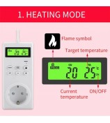 TS-3000 Thermoregulator Wireless Temperature Controller Thermostat Switch Timer Socket with Backlit - EU Plug