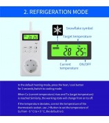 TS-3000 Thermoregulator Wireless Temperature Controller Thermostat Switch Timer Socket with Backlit - EU Plug