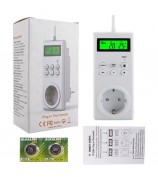 TS-3000 Thermoregulator Wireless Temperature Controller Thermostat Switch Timer Socket with Backlit - EU Plug