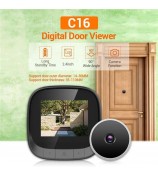 C16 2.4 inch Smart Door Viewer 90 Degree Wide Angle Rechargeable Doorbell HD Digital Door Peephole Camera