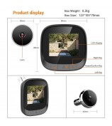 C16 2.4 inch Smart Door Viewer 90 Degree Wide Angle Rechargeable Doorbell HD Digital Door Peephole Camera