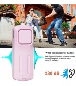 Outdoor Children Emergency Alarm with Light Portable Self-Defense 130dB Loud Alert Hanging Keychain - Pink