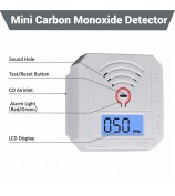 Mini Carbon Monoxide Detector with LCD Display Home Safety CO Alarm Sensor - Style A