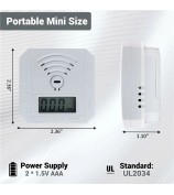 Mini Carbon Monoxide Detector with LCD Display Home Safety CO Alarm Sensor - Style A