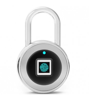 BOZZYS PL-P2 IP68 Water-Resistant Fingerprint Padlock Smart Padlock for Gym, Sports, Bike, School, Locker, Storage - Silver