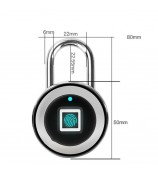 BOZZYS PL-P2 IP68 Water-Resistant Fingerprint Padlock Smart Padlock for Gym, Sports, Bike, School, Locker, Storage - Silver