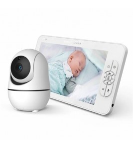 SM70PTZ 7-inch Wireless Digital Baby Monitor Two-Way Talk Camera Home Security Device 2.4GHz Webcam Support Night Vision / Temperature Monitoring - US Plug