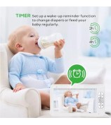 SM70PTZ 7-inch Wireless Digital Baby Monitor Two-Way Talk Camera Home Security Device 2.4GHz Webcam Support Night Vision / Temperature Monitoring - US Plug