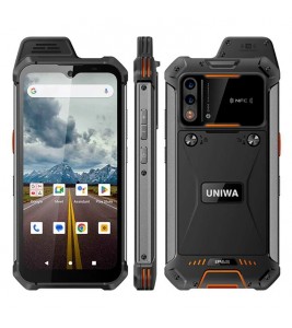 UNIWA W999 Waterproof Smartphone 8GB+128GB 6.3-Inch FHD 5000mAh Andriod Mobile Phone NFC - Black / Orange