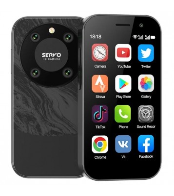 SERVO KING9000 Dual SIM Dual Standby Ultra-Mini 3-inch 4G Smart Phone, 2+16GB - Black