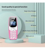 J7 World Smallest Phone Mini Cell Phone Bluetooth Phone MP3 Player with Voice Changer - Rose