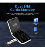 SERVO A50 Pro Dual SIM Flip 2G Bar Phone for Seniors - Black / Language 1