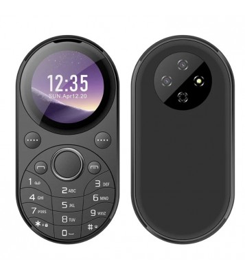 SERVO i15 Mini Dual SIM Miniature Circular 2G Feature Phone - Black