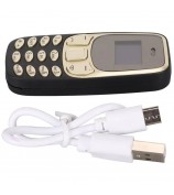 BM10 Dual SIM 0.66-inch Mini Mobile Phone 2G GSM Cellphone with Ear Hook - Black Gold