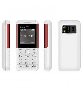 BM5310 1.33-Inch Mini Triple SIM Standby Bar Phone Portable 2G Cell Phone - White / Red