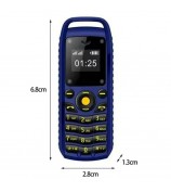 B25 Dual-SIM Mini Bar Phone 0.66-inch Screen 2G GSM Mobile Phone - Blue