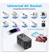 Bulk Buy 669DTW 45W Worldwide Travel Power Adapter 2USB-A+3USB-C Charger Plug Converter