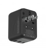 MOMAX 1-World Universal Travel Adapter 20W PD Fast Charging Block AC+1C+2A Worldwide Wall Charger - Black