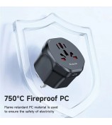 MCDODO CP-45 C1 Series Universal Travel Adapter 8-hole to UK / EU / US Plug Converter - UK Plug