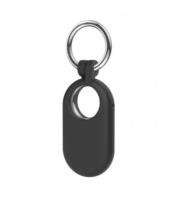 For Samsung Galaxy SmartTag 2 Anti-lost Case Tracking Device Locator Silicone Cover with Carabiner - Black