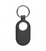 For Samsung Galaxy SmartTag 2 Anti-lost Case Tracking Device Locator Silicone Cover with Carabiner - Black