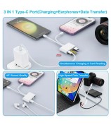 NK-104pro USB-C / 8-pin SD TF Card Reader 4-in-2 Camera Memory Card Reader SD+TF+USB OTG+USB-C Charging Adapter