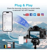 NK-104pro USB-C / 8-pin SD TF Card Reader 4-in-2 Camera Memory Card Reader SD+TF+USB OTG+USB-C Charging Adapter