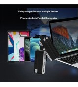 NK1058 3-in-1 USB 3.0 + USB-C + iP to SD / TF Card Reader USB Splitter Adapter for Mouse Keyboard