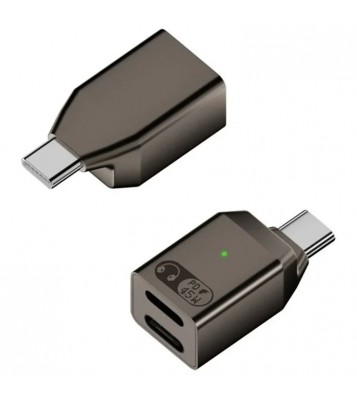 For iPhone 16 / 15 Type-C to iP + Type-C PD 45W Fast Charging HiFi Sound Headphone Adapter - Tarnish