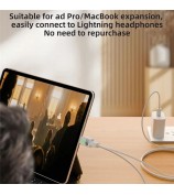 For iPhone 16 / 15 Type-C to iP + Type-C PD 45W Fast Charging HiFi Sound Headphone Adapter - Tarnish