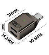 For iPhone 16 / 15 Type-C to iP + Type-C PD 45W Fast Charging HiFi Sound Headphone Adapter - Tarnish