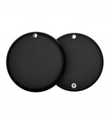 F08 Smart GPS Tracker Anti-Lost Round Mini Global Locator Works with Apple Find My - Black