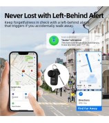 F08 Smart GPS Tracker Anti-Lost Round Mini Global Locator Works with Apple Find My - Black