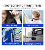 F08 Smart GPS Tracker Anti-Lost Round Mini Global Locator Works with Apple Find My - Black